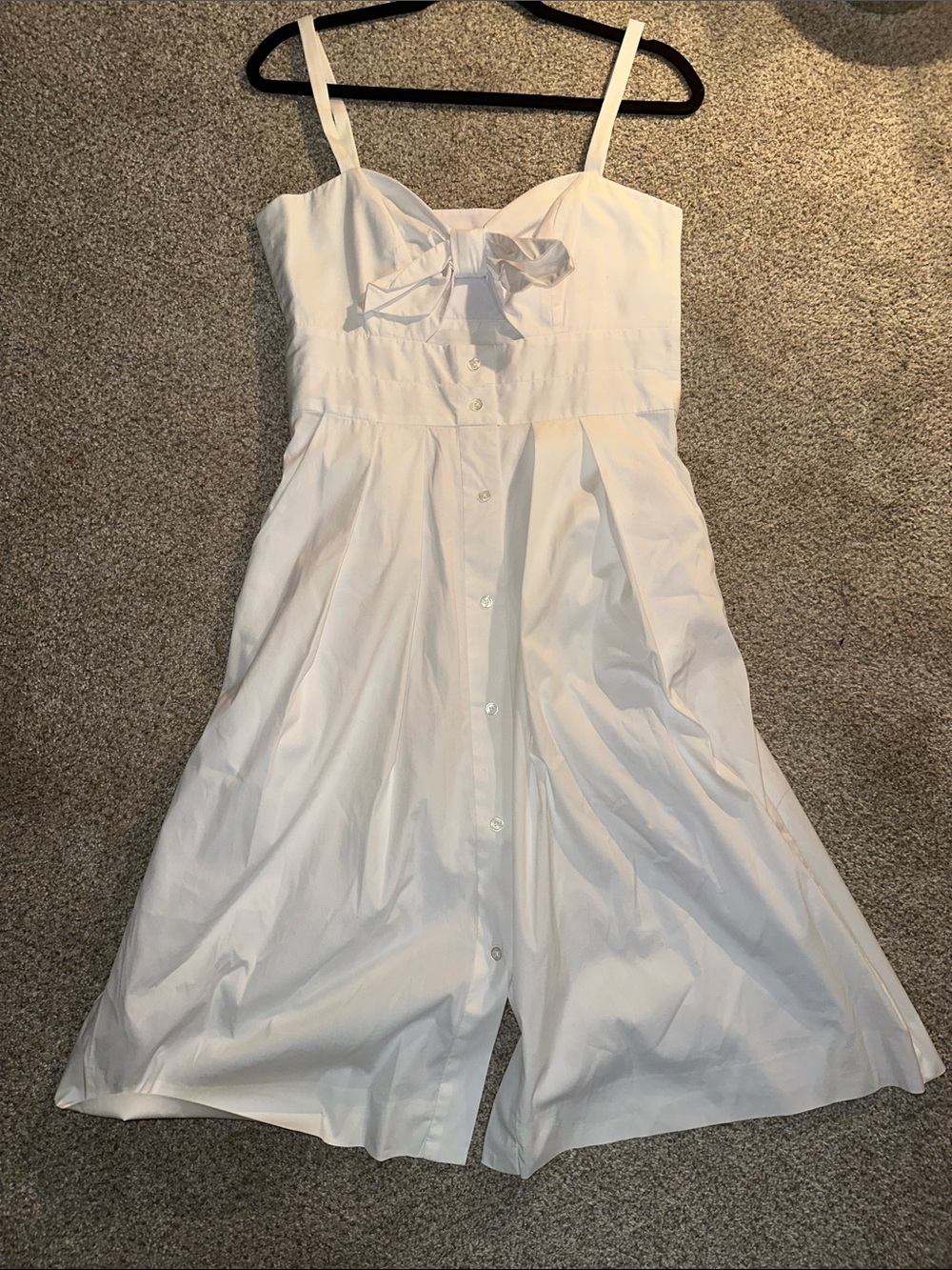 Milly White Bow-Front Button Dress